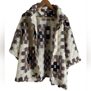 Elegant Checkered Women's Poncho